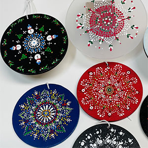 Mandala Dot Painted Ornaments Workshop